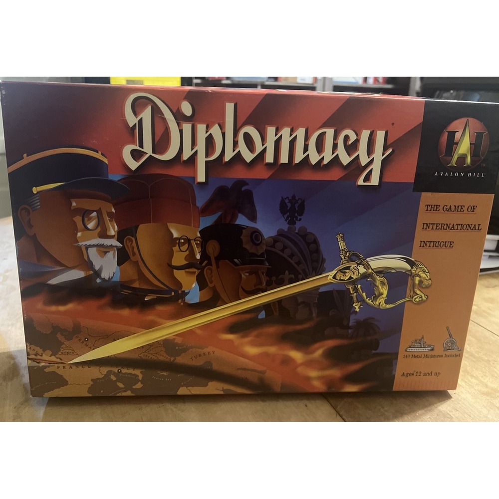 Diplomacy 1999 Avalon Hill Hasbro Game of International Intrigue Open Box